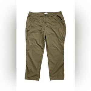 Liz Claiborne Olive Green Mid Rise Cropped Cargo Spring Pants Size 18 “Valerie”